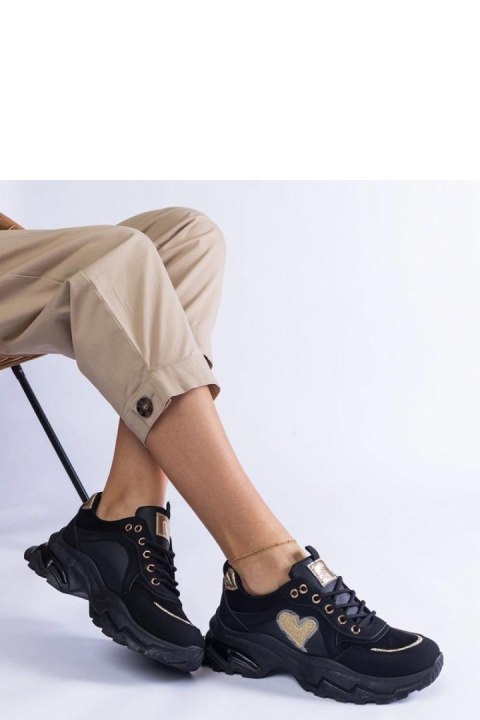 Czarne sneakersy na platformie z serduszkiem Martineza - Solea Solea Czarne sneakersy na platformie z serduszkiem Martineza - Solea Solea