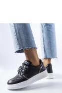 Czarne sneakersy wiązane wstążką Pryor - Solea Solea Czarne sneakersy wiązane wstążką Pryor - Solea Solea