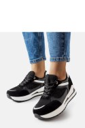 Czarne sneakersy ze wstawką Genovesee - Solea Solea Czarne sneakersy ze wstawką Genovesee - Solea Solea