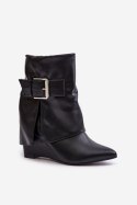 Botki Model Vortinia 1690A-1 Black Skóra - Step in style Step in style