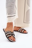Sandał Klapki Model Scazze TC-11 Beige/Black - Step in style Step in style Sandał Klapki Model Scazze TC-11 Beige/Black - Step in style Step in style