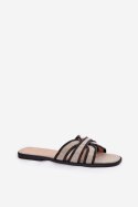 Sandał Klapki Model Scazze TC-11 Beige/Black - Step in style Step in style Sandał Klapki Model Scazze TC-11 Beige/Black - Step in style Step in style