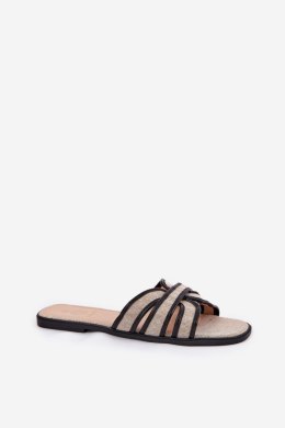Sandał Klapki Model Scazze TC-11 Beige/Black - Step in style Step in style