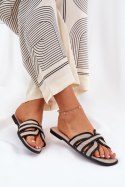 Sandał Klapki Model Scazze TC-11 Beige/Black - Step in style Step in style Sandał Klapki Model Scazze TC-11 Beige/Black - Step in style Step in style