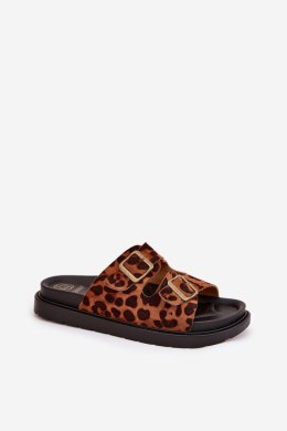 Sandał Klapki Model Simbes M35 Brown Panterka - Step in style Step in style