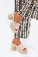 Sandał Klapki Model Tamirella 218-2 Light Beige - Step in style Step in style Sandał Klapki Model Tamirella 218-2 Light Beige - Step in style Step in style