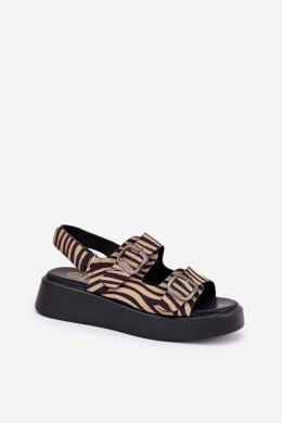 Sandały Model Genorre MAN0888 Zebra Beige/Black - Step in style Step in style
