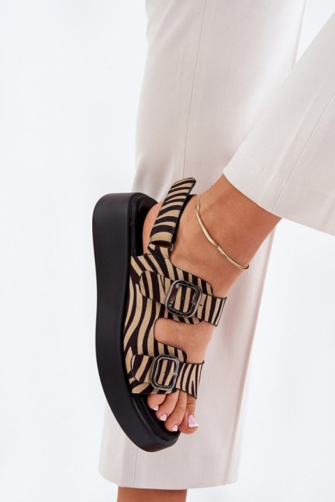 Sandały Model Genorre MAN0888 Zebra Beige/Black - Step in style Step in style Sandały Model Genorre MAN0888 Zebra Beige/Black - Step in style Step in style