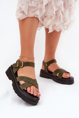Sandały Model Gevinniser 100-443 Dark Green - Step in style Step in style