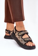 Sandały Model Pefese 88-12 Beige/Black - Step in style Step in style