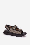 Sandały Model Pefese 88-12 Beige/Black - Step in style Step in style