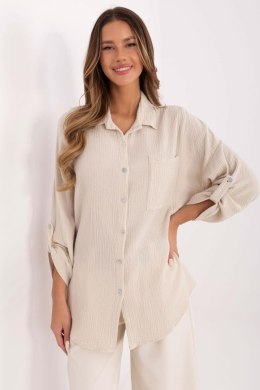 Koszula Damska Model MO-KS-9368.98 Beige - Italy Moda Italy Moda
