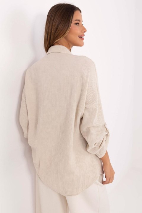 Koszula Damska Model MO-KS-9368.98 Beige - Italy Moda Italy Moda Koszula Damska Model MO-KS-9368.98 Beige - Italy Moda Italy Moda