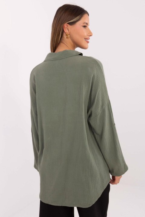 Koszula Damska Model MO-KS-9368.98 Khaki - Italy Moda Italy Moda Koszula Damska Model MO-KS-9368.98 Khaki - Italy Moda Italy Moda