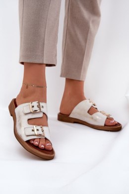 Sandał Klapki Model Zazoo 3020 Złoty Przecierany - Step in style Step in style