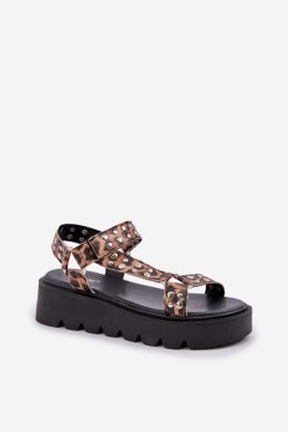 Sandały Model Tatellia Al19 Brown Panterka - Step in style Step in style