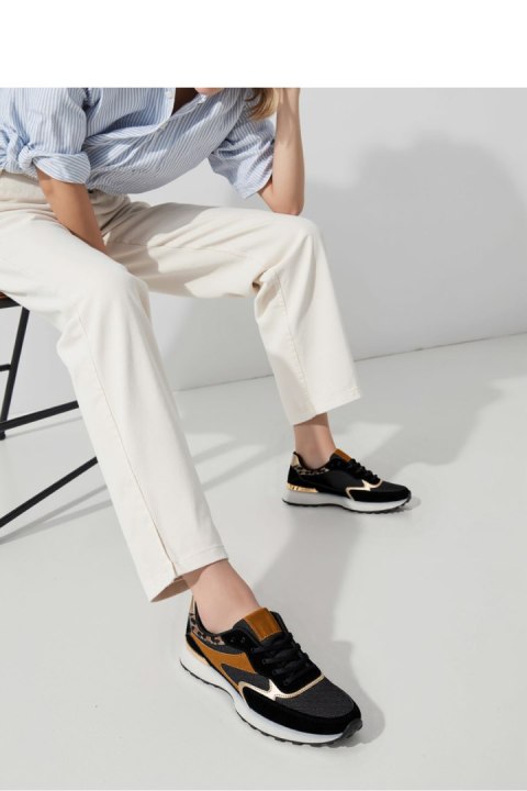 Damskie Sneakersy VELORE ? Black Gold - Inello Inello Damskie Sneakersy VELORE ? Black Gold - Inello Inello