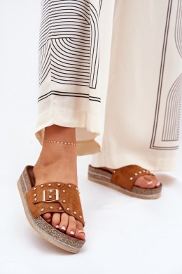 Sandał Klapki Model Nusithia M550 Camel - Step in style Step in style