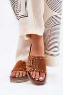 Sandał Klapki Model Nusithia M550 Camel - Step in style Step in style Sandał Klapki Model Nusithia M550 Camel - Step in style Step in style