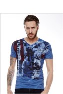 Tshirt Męski Model 17172 Blue - YourNewStyle YourNewStyle