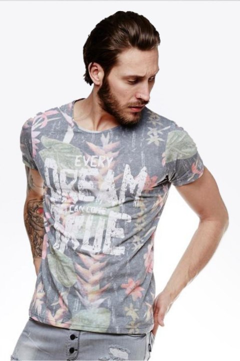 Tshirt Męski Model 17186 Multicolor - YourNewStyle YourNewStyle Tshirt Męski Model 17186 Multicolor - YourNewStyle YourNewStyle