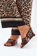 Sandał Klapki Model Nelithin BD121 Brown Panterka - Step in style Step in style
