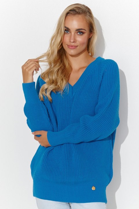 Sweter Damski Model S140 Blue - Makadamia Makadamia