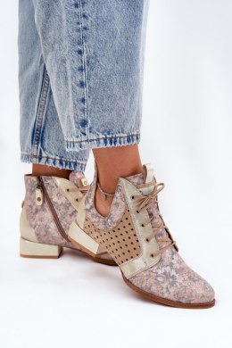 Botki Model Maciejka 05541-04 Beige/Gold - Step in style Step in style