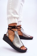Sandały Model Nicole 2743/063 Silver/Black - Step in style Step in style