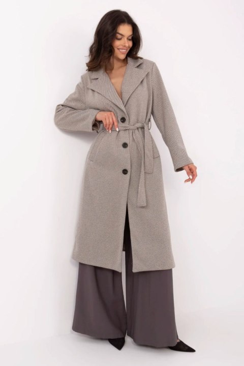 Płaszcz Damski Model MO-PL-1804.00 Grey/Beige - Italy Moda Italy Moda Płaszcz Damski Model MO-PL-1804.00 Grey/Beige - Italy Moda Italy Moda