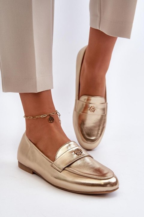 Mokasyny Model Sylvaine 24PB98-6990 Gold - Step in style Step in style Mokasyny Model Sylvaine 24PB98-6990 Gold - Step in style Step in style
