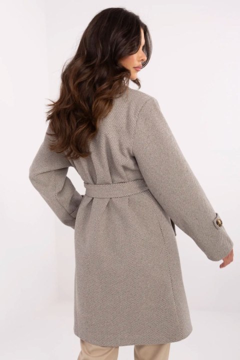 Płaszcz Damski Model MO-PL-5209.87 Grey/Beige - Italy Moda Italy Moda Płaszcz Damski Model MO-PL-5209.87 Grey/Beige - Italy Moda Italy Moda