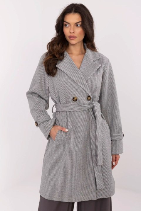Płaszcz Damski Model MO-PL-5209.87 White/Grey - Italy Moda Italy Moda