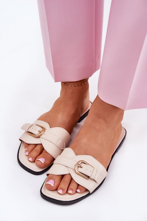 Sandał Klapki Model Esiobb N75-62 Beige - Step in style Step in style Sandał Klapki Model Esiobb N75-62 Beige - Step in style Step in style