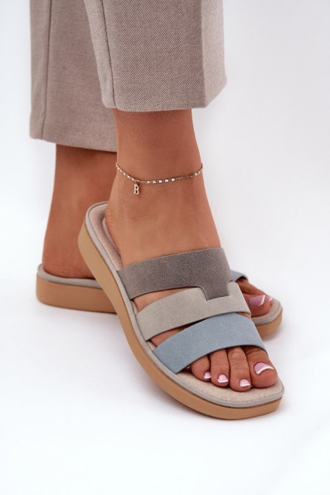 Sandał Klapki Model Oxena 834369 Beige/Blue - Step in style Step in style Sandał Klapki Model Oxena 834369 Beige/Blue - Step in style Step in style