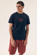 Piżama Męska Model Dash 42622-59X Navy/Red - Henderson Henderson Piżama Męska Model Dash 42622-59X Navy/Red - Henderson Henderson