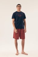 Piżama Męska Model Dash 42622-59X Navy/Red - Henderson Henderson Piżama Męska Model Dash 42622-59X Navy/Red - Henderson Henderson