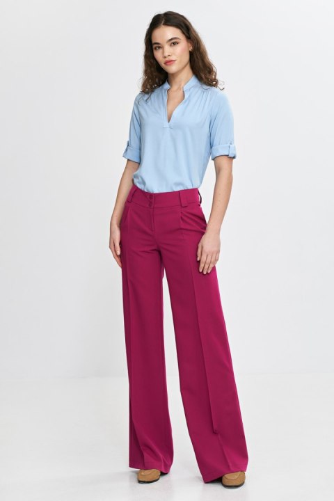 Spodnie wide leg z kantem SD112 Fuksja - Nife Nife Spodnie wide leg z kantem SD112 Fuksja - Nife Nife