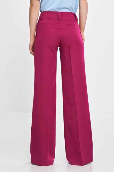 Spodnie wide leg z kantem SD112 Fuksja - Nife Nife Spodnie wide leg z kantem SD112 Fuksja - Nife Nife