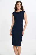Sukienka z subtelnym dekoltem na plecach S266 Navy - Nife Nife Sukienka z subtelnym dekoltem na plecach S266 Navy - Nife Nife