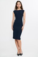 Sukienka z subtelnym dekoltem na plecach S266 Navy - Nife Nife Sukienka z subtelnym dekoltem na plecach S266 Navy - Nife Nife
