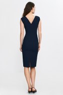 Sukienka z subtelnym dekoltem na plecach S266 Navy - Nife Nife Sukienka z subtelnym dekoltem na plecach S266 Navy - Nife Nife
