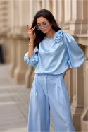 Bluzka Model Giana BLE BLU0178 Błękit - Roco Fashion Roco Fashion