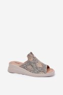 Sandał Klapki Model Irriva ASA266-2 Wąż Beige - Step in style Step in style