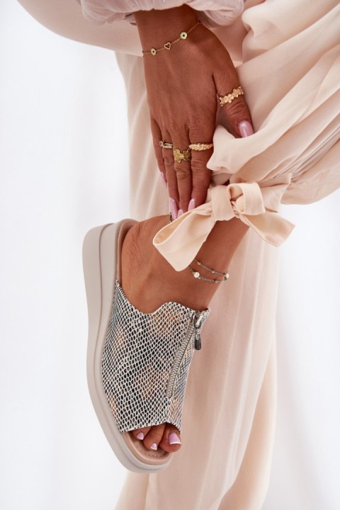 Sandał Klapki Model Irriva ASA266-2 Wąż Beige - Step in style Step in style