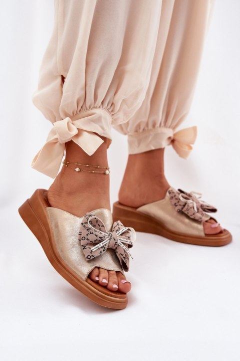 Sandał Klapki Model Moonzella ASA266-10 Gold - Step in style Step in style