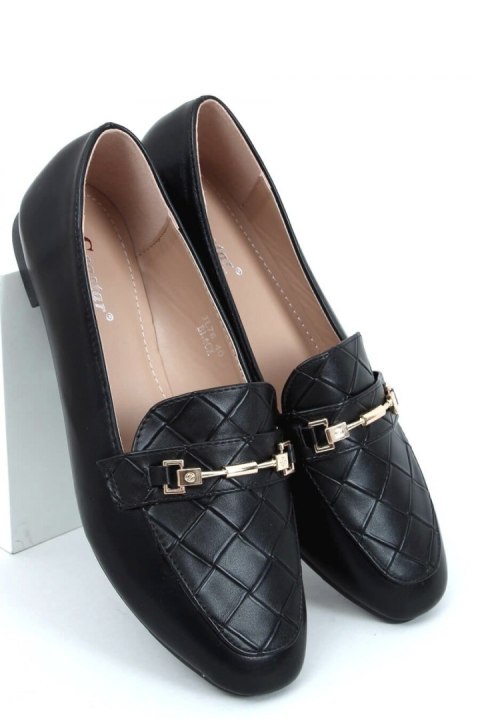 MOKASYNY DAMSKIE CZARNE JL76 BLACK - Inello Inello MOKASYNY DAMSKIE CZARNE JL76 BLACK - Inello Inello