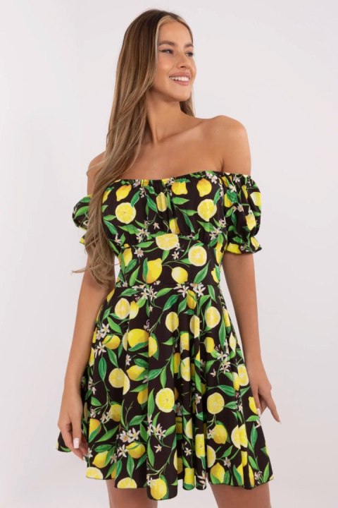Sukienka Model MI-SK-23797.76 Black/Yellow - Italy Moda Italy Moda Sukienka Model MI-SK-23797.76 Black/Yellow - Italy Moda Italy Moda