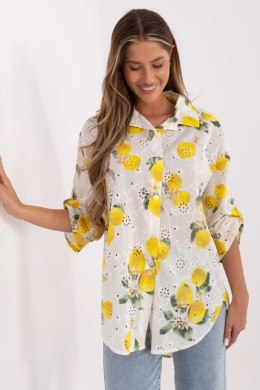 Koszula Damska Model MI-KS-359.17 Ecru - Italy Moda Italy Moda