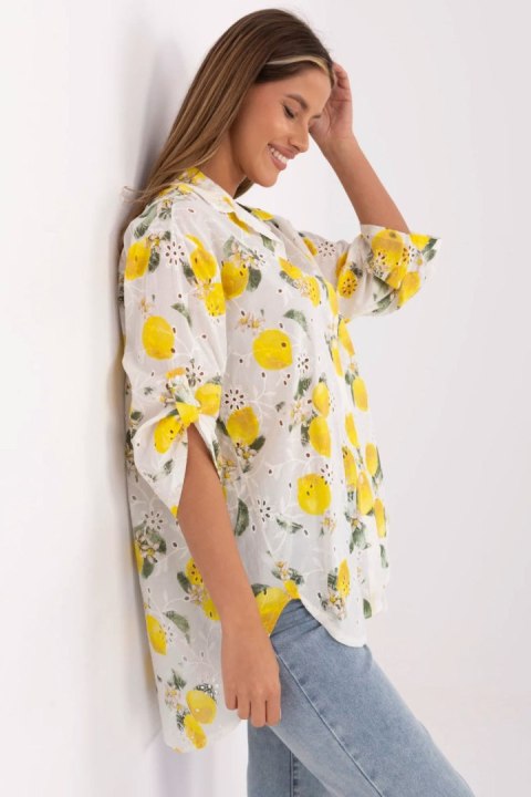 Koszula Damska Model MI-KS-359.17 Ecru - Italy Moda Italy Moda Koszula Damska Model MI-KS-359.17 Ecru - Italy Moda Italy Moda